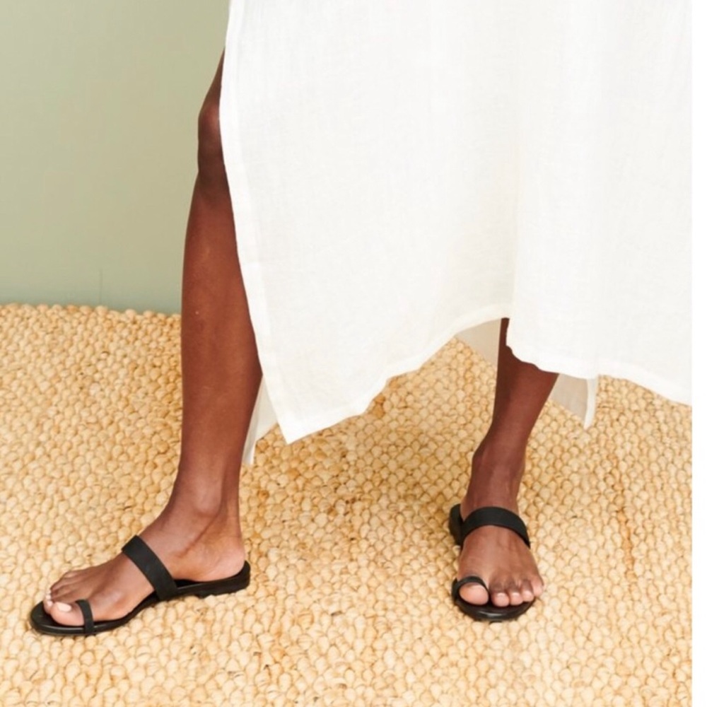 Jenni Kayne Oiled Leather Strap Sandal Black 37